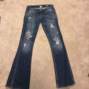 Silver distressed jeans