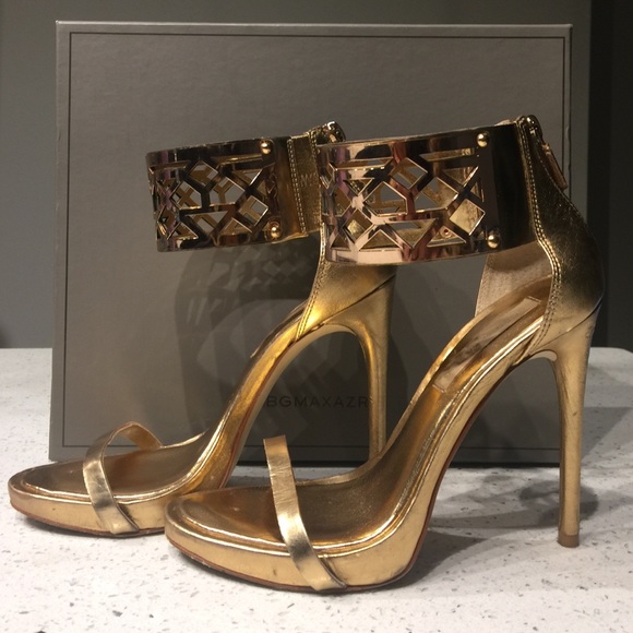 BCBGMaxazria Gold Strap Heels
