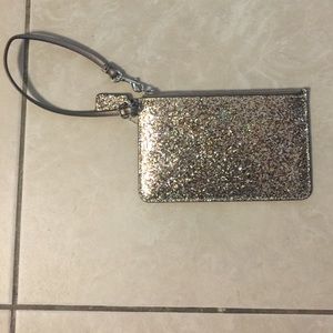 Coach gold glitter wristlet