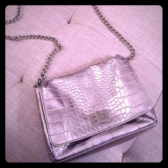 Silver shoulder bag