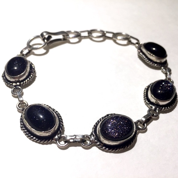 Blue Gold Stone Bracelet