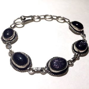 Blue Gold Stone Bracelet