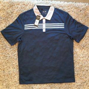 Adidas Blue/Grey Medium Golf Polo