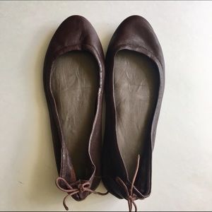 Brown Leather Gap Ballet Flats