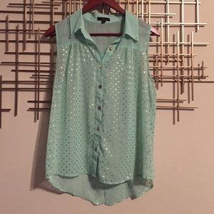 Sleeveless Blouse with split back