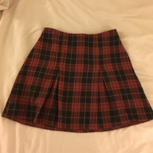 Brandy Plaid Pleated Skirt
