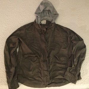 Army green jacket with hood