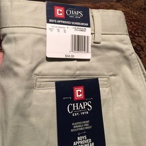 Boys size 20 Chaps pants. Color-cement. New!