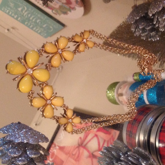 Gold and yellow statement necklace