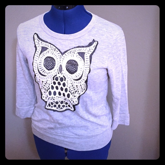 Darling Gray Owl Sweater