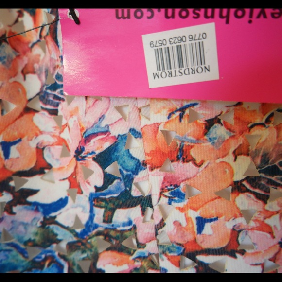 NWT Betsey Johnson Floral Scuba cutout Flare Dress - Picture 3 of 4