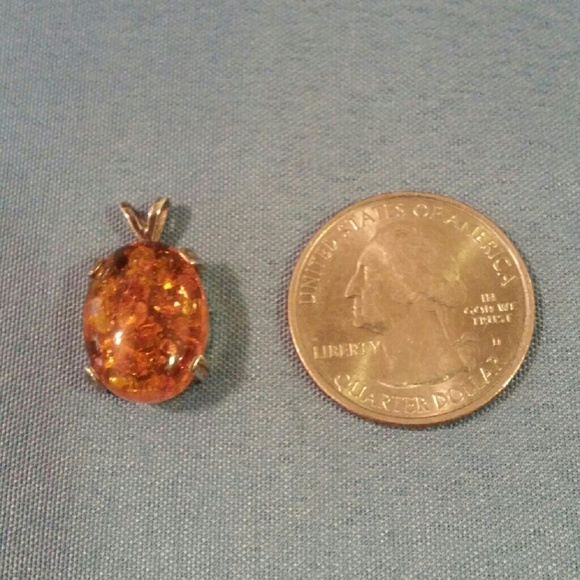 Amber set in sterling silver pendant