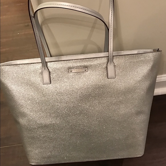 kate spade Handbags - HP 🎉 Kate spade sparkly silver tote nwt