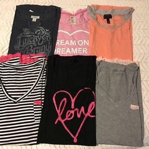 Lot of 6 pajama sleep shirts
