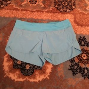 Light blue lululemon shorts