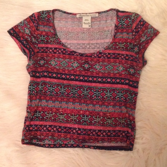 Tribal print cropped top