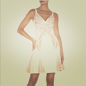 BRAND NEW HERVE LEGER WHITE LEIA SEQUIN DRESS