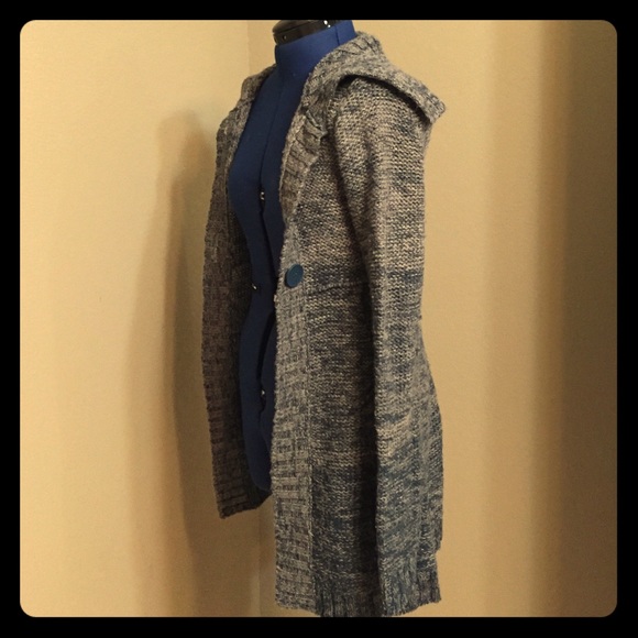 Blue & Gray Knit Cardigan
