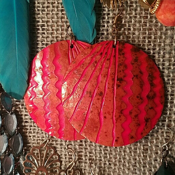 Large pink earrings