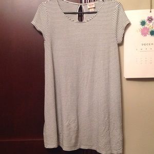 Black and white striped tee shirt dress