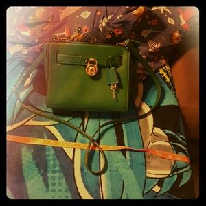 Michael Kors green Hamilton crossbody purse