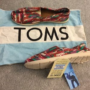 TOMS canvas slip ons with rubber soles!
