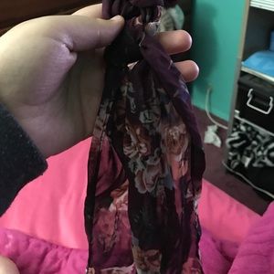 Red floral hair ribbon