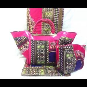 Ankara African print handbag set