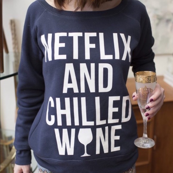 New: Netflix and Chilled Wine Sweatshirt - Picture 3 of 3