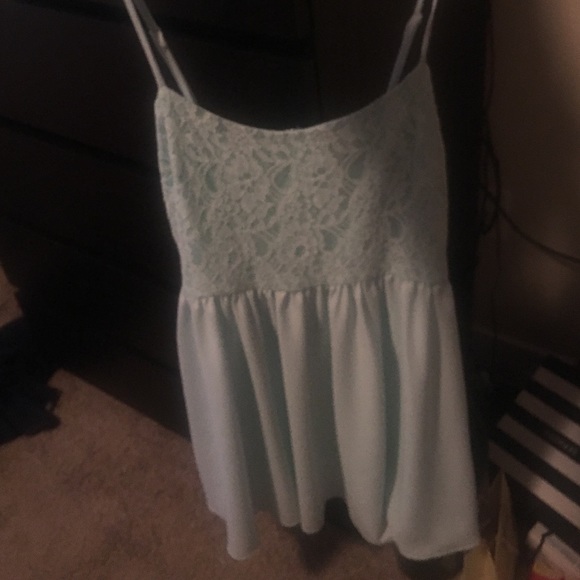 Light blue spaghetti strap dress