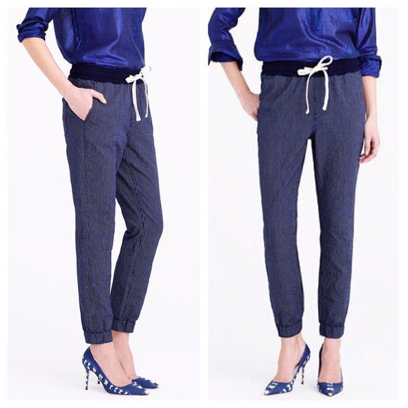 J. Crew Pants - J. Crew Sideline Pants-Indigo Stripe, Size 8