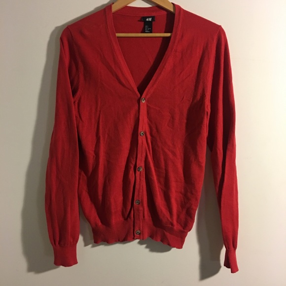 H&M Red Classic Cardigan