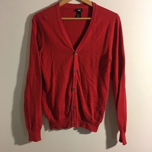 H&M Red Classic Cardigan