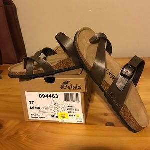 Betula brown leather sandals size 7 (37).