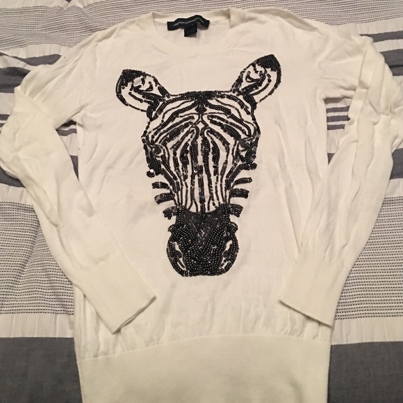 French Connection zebra sequin long sleeve