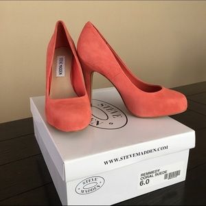 Steve Madden Remmedy Suede Pumps - Coral