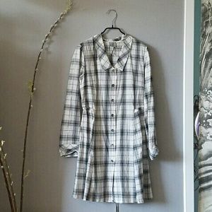 Lunn Plaid Flare Shirt Dress