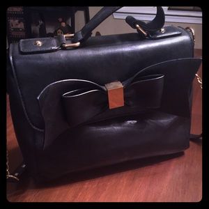 Aldo Black Bow Leather Crossbody