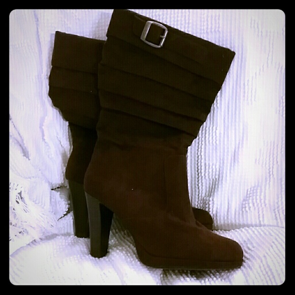 Brown heel boots