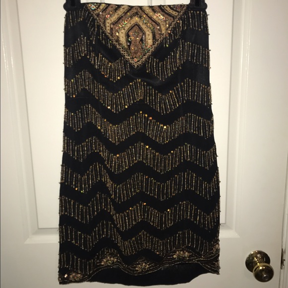 Black Beaded Free People Dress