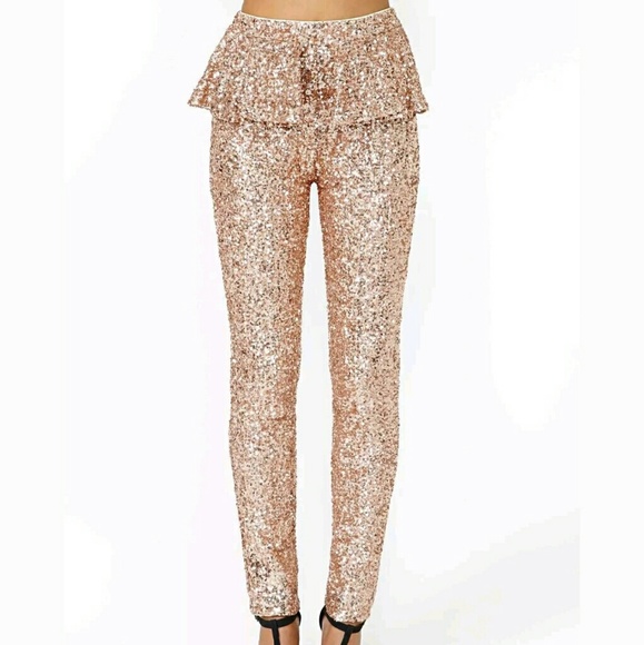 Nasty gal sequin peplum pants