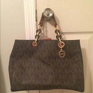 Brown and tan MK purse