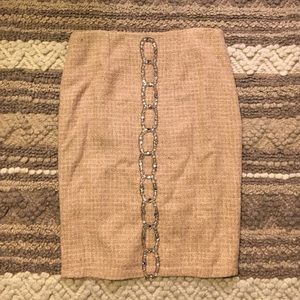 Tracy Reese wool pencil skirt with gem details