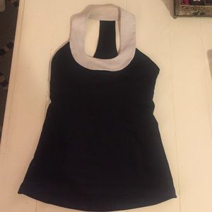 Lululemon size 4 scoop neck black and white tank