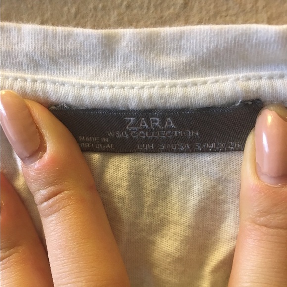 ZARA white tee with cute lace detailing - Picture 3 of 3
