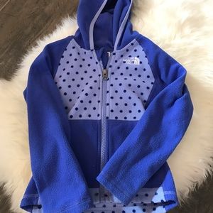 North face Periwinkle blue/ polka dot fleece