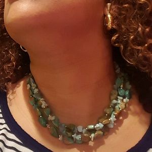 Peyote bird turquoise necklace