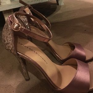Chinese laundry rose gold and sequin heels