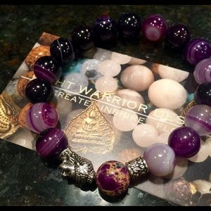 Amethyst and Jasper meditation mala bracelet