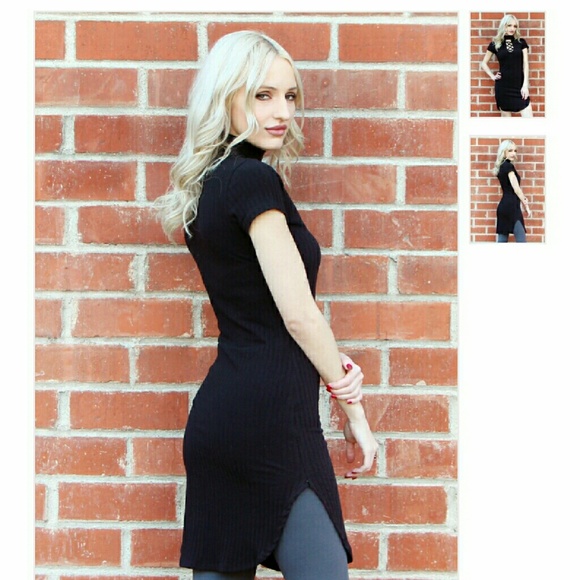 Ribbed Lace Classic Tunic Dress - Picture 2 of 3